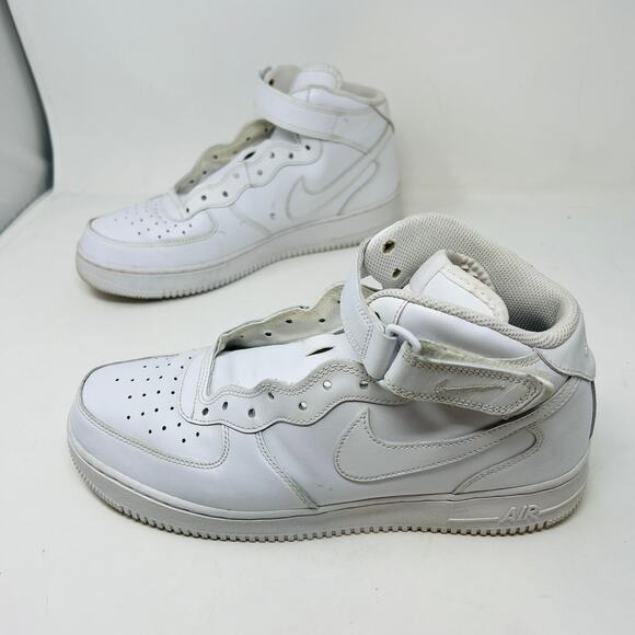 Nike Men's Air Force One White/White Mid 07 - 11 - Picture 3 of 6